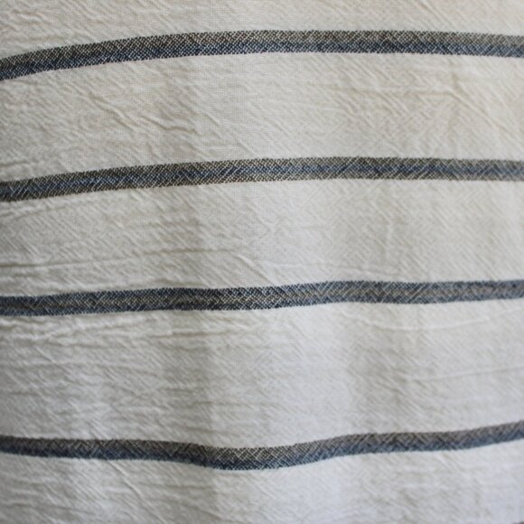 Vince Cream Gray Striped Cotton Gauze Stripe Rectangle Finge Scarf NWT - Picture 5 of 7